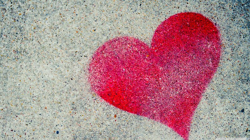 Red Heart on Concrete
