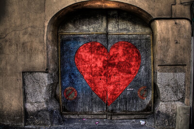 Red Heart on Door