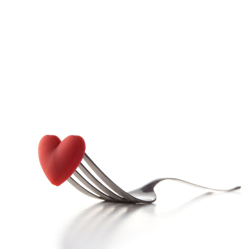 Red Heart on Fork — Clean