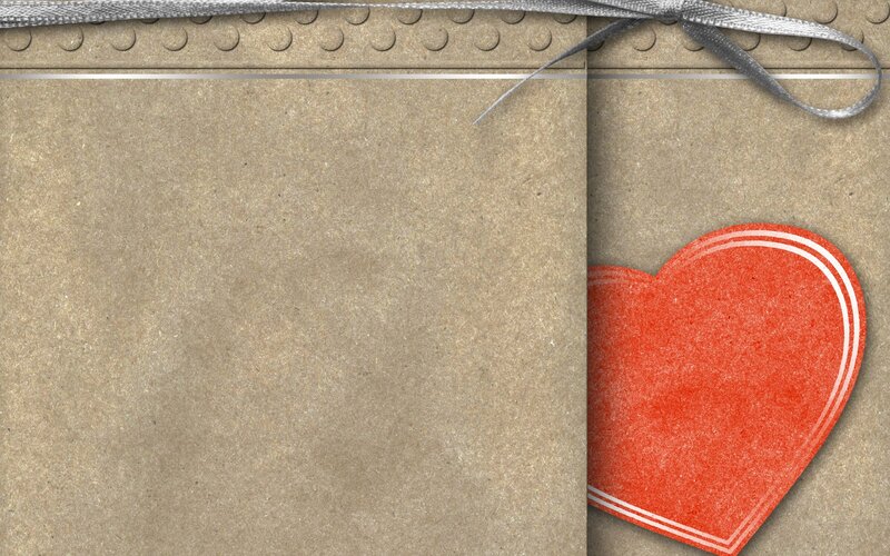Red Heart on Gift Wrap