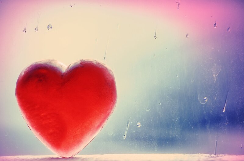 Red Heart on Glass — Melancholic