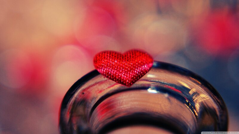 Red Heart on Glass