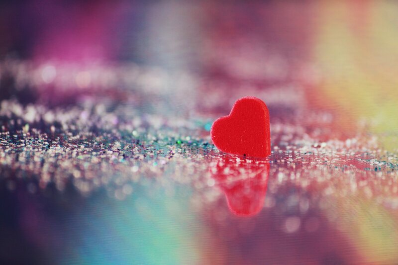 Red Heart on Glitter