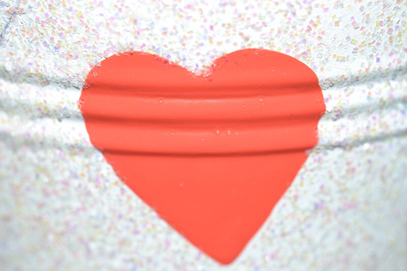 Red Heart on Glittery Surface