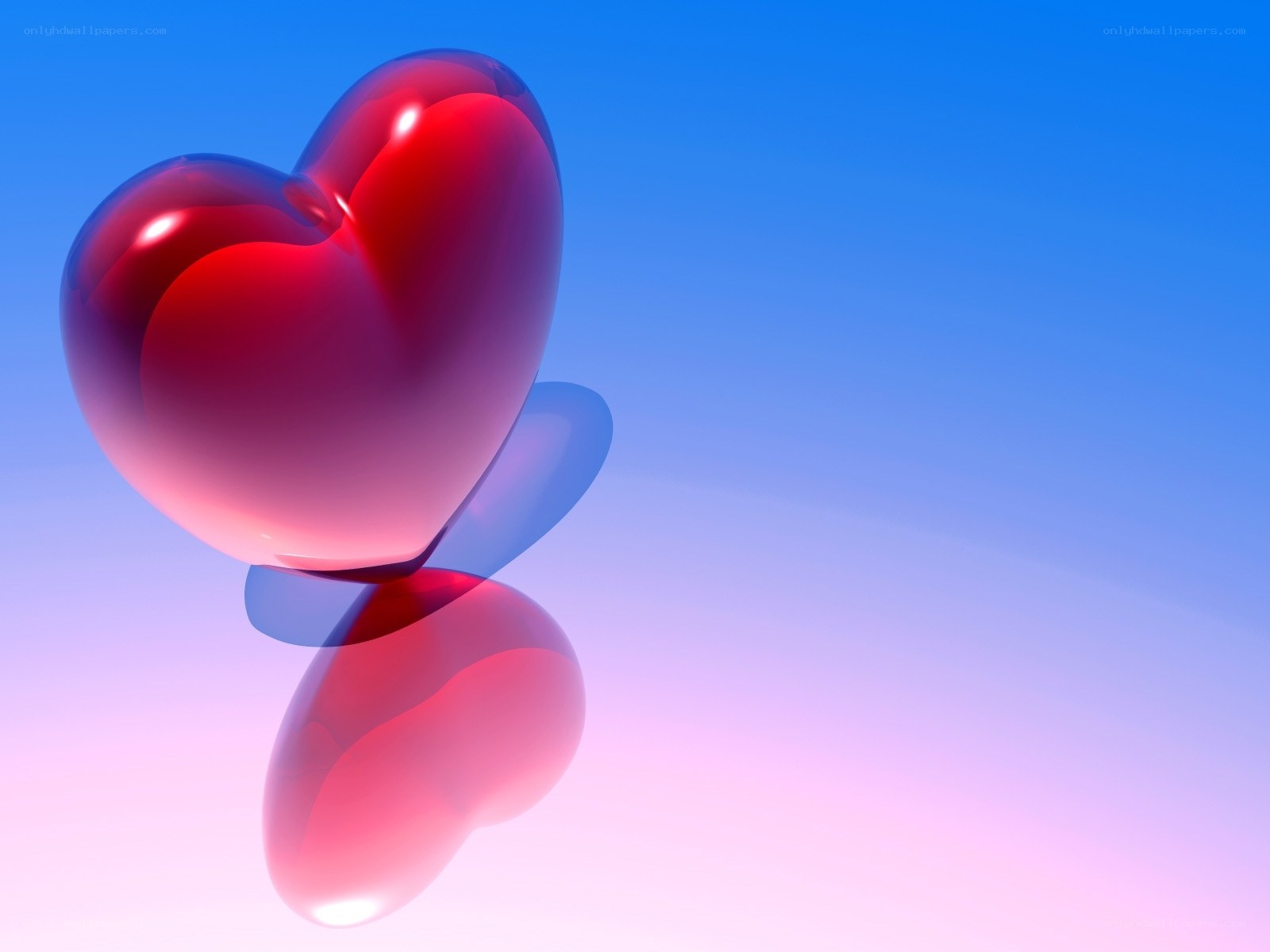Red heart on gradient background