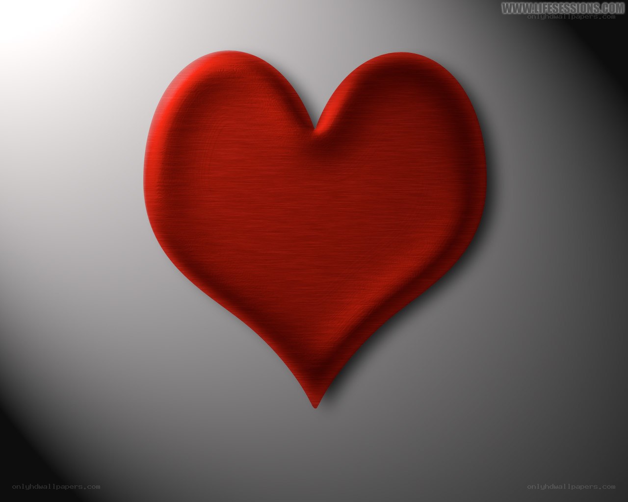 red heart on gray background