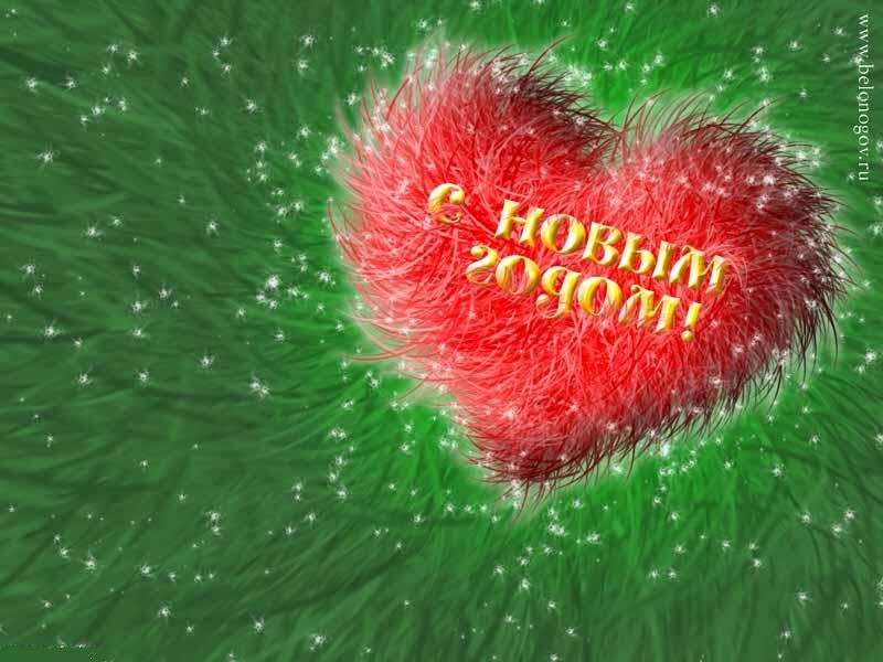 Red Heart on Green Background — Festive