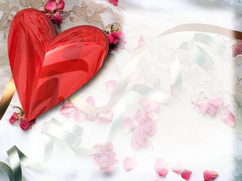 Red Heart on Lace