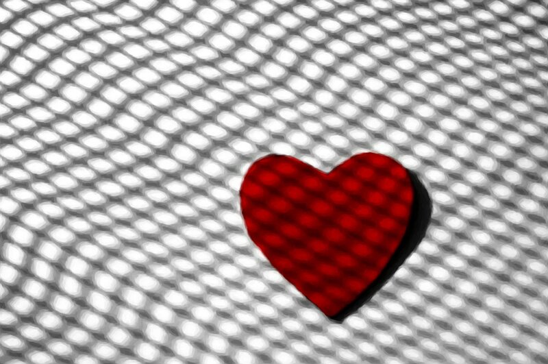 Red Heart on Mesh