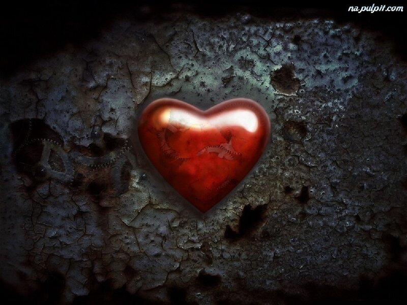 Red Heart on Metal