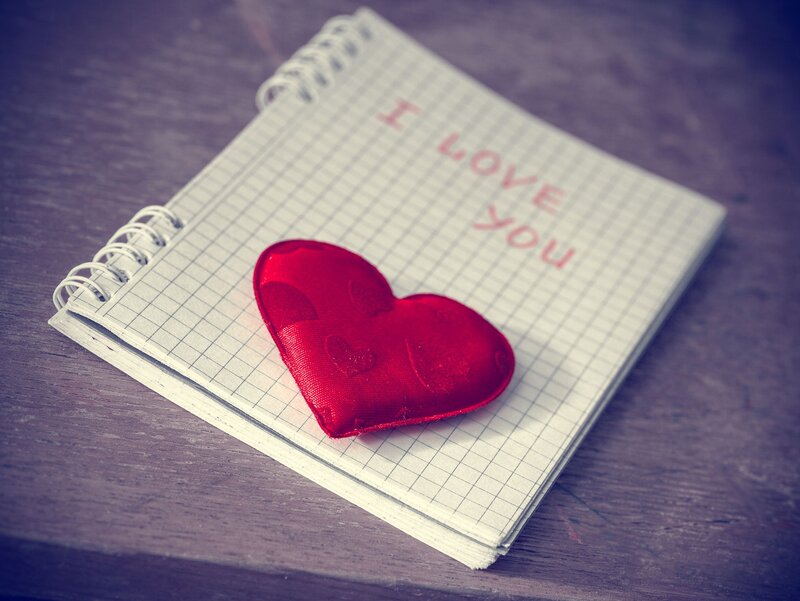 Red Heart on Notebook