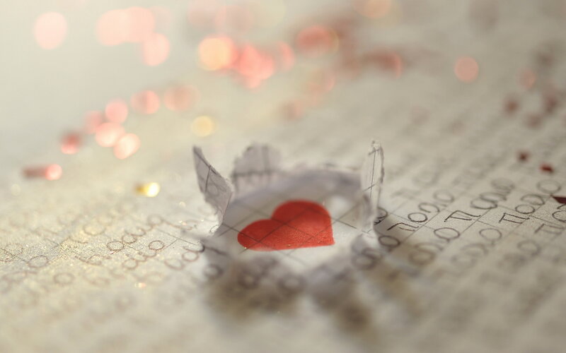 Red Heart on Paper