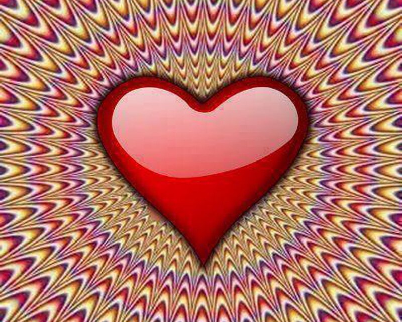 Red Heart on Patterned Background