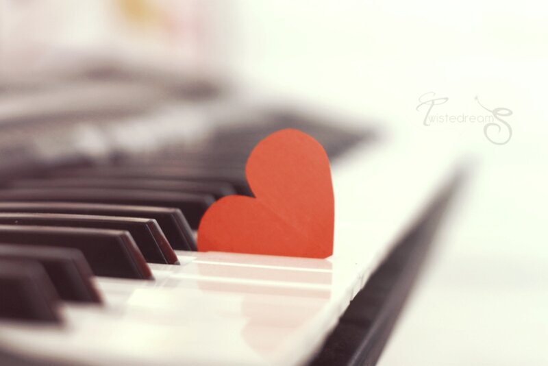 Red Heart on Piano Keys — Calm