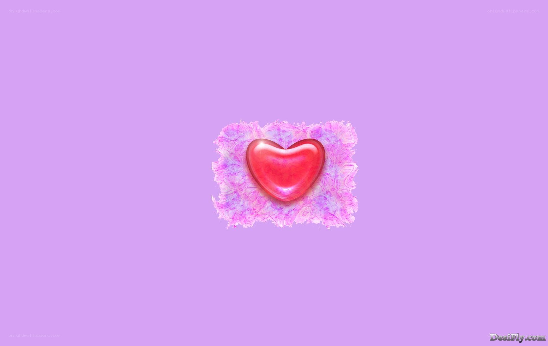 red heart on purple background