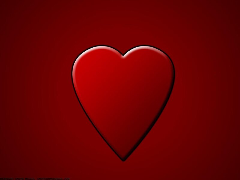 red heart on red background