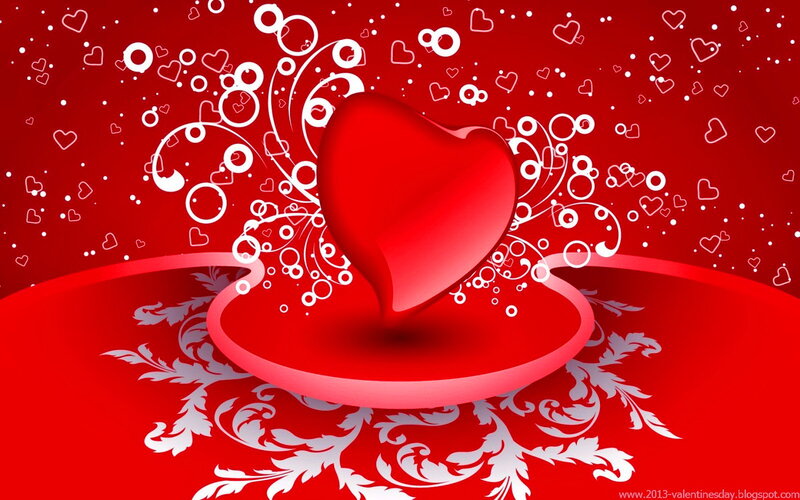 Red Heart on Red Background — Romantic, Digital Art