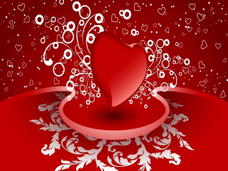 Red Heart on Red Background — Romantic