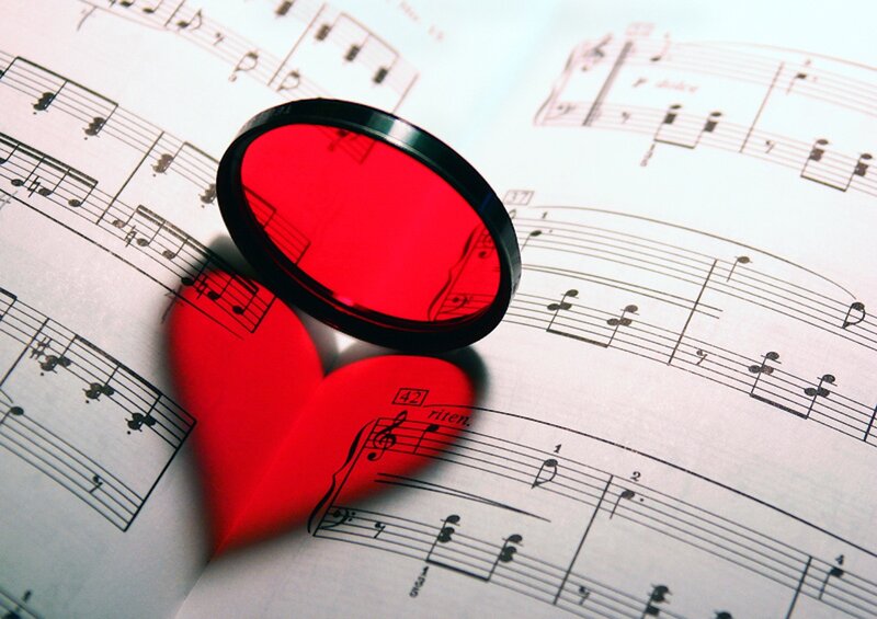 Red Heart on Sheet Music — Romantic