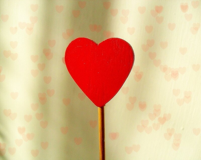 Red Heart on Stick — Calm