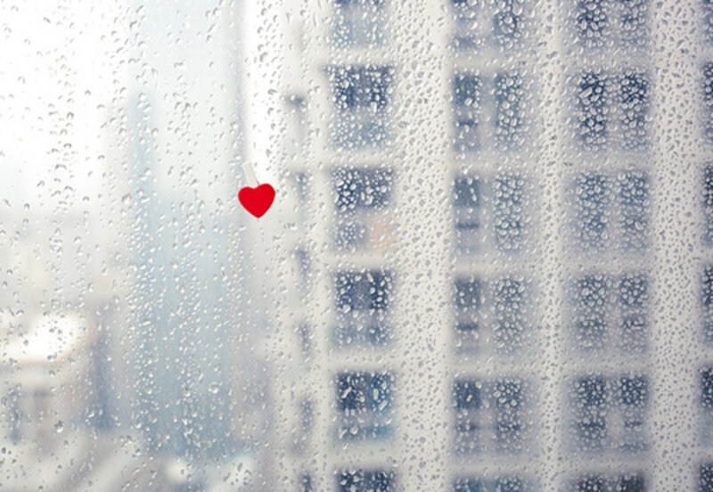 Red Heart on Window