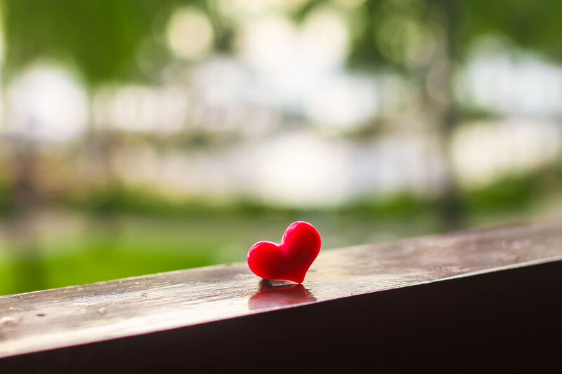 Red Heart on Wood — Serene