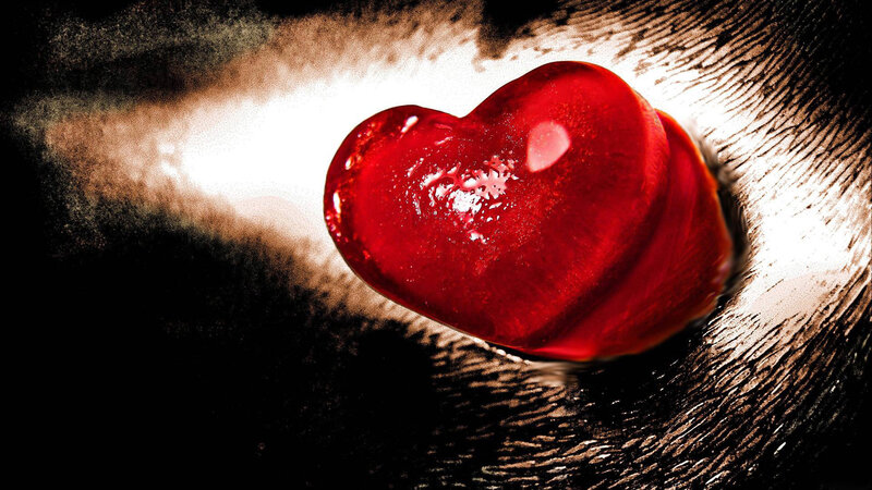 Red Heart on Wood