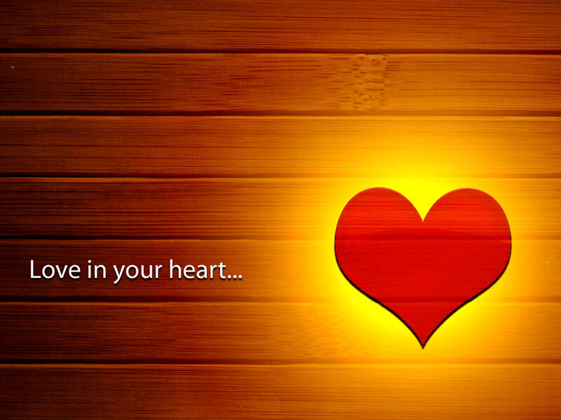 Red Heart on Wood — Warm, Digital Art
