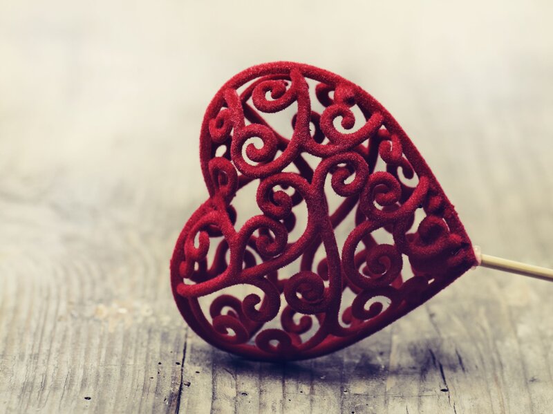 Red Heart Ornament — Calm, Photograph