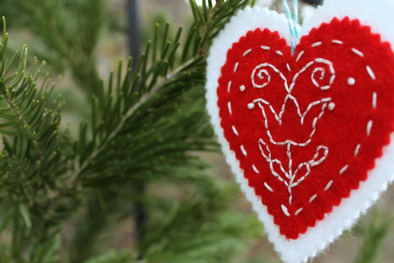 Red Heart Ornament — Calm