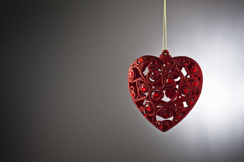 Red Heart Ornament — Dramatic
