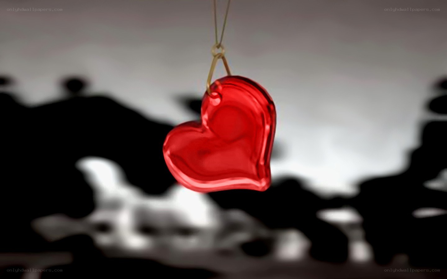 Red heart ornament hanging