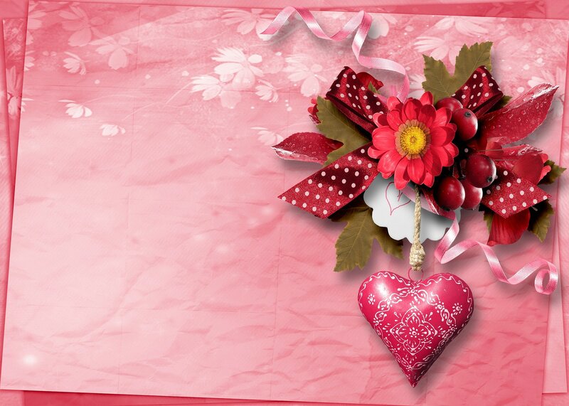 Red Heart Ornament — Pink