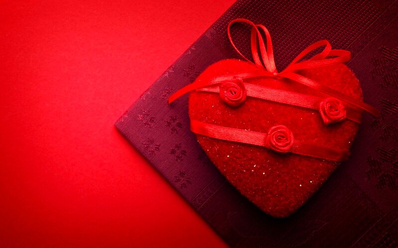 Red Heart Ornament — Romantic, Photograph, Ribbon