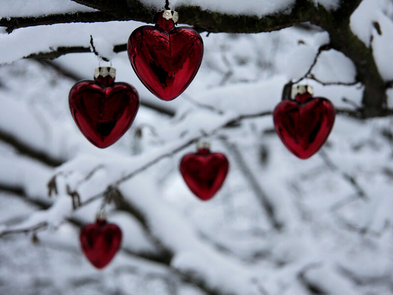Red Heart Ornaments — Calm