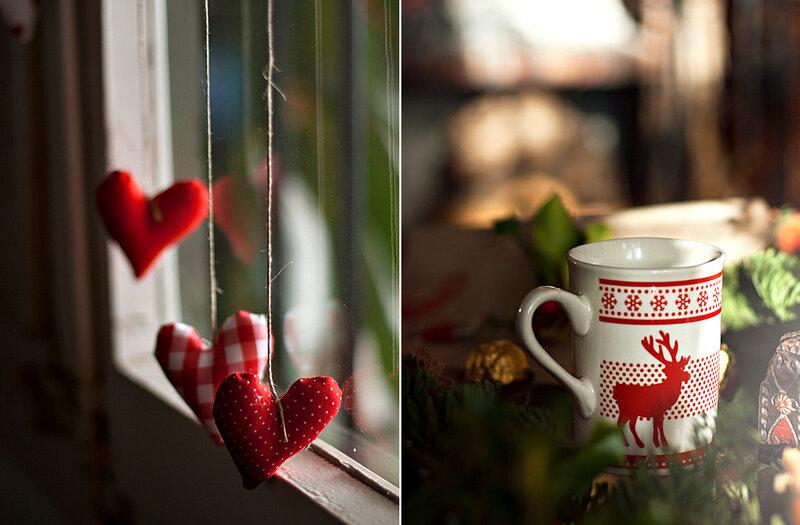 Red Heart Ornaments — Cozy