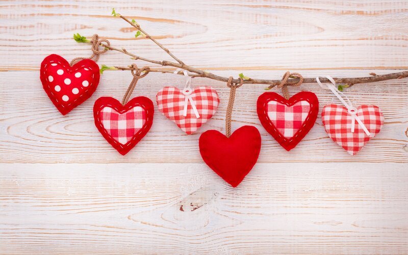 Red Heart Ornaments — Festive, Spring