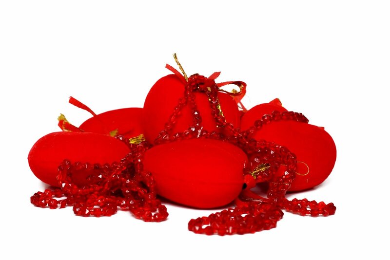 Red Heart Ornaments — Festive