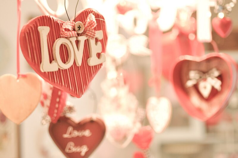Red Heart Ornaments — Romantic