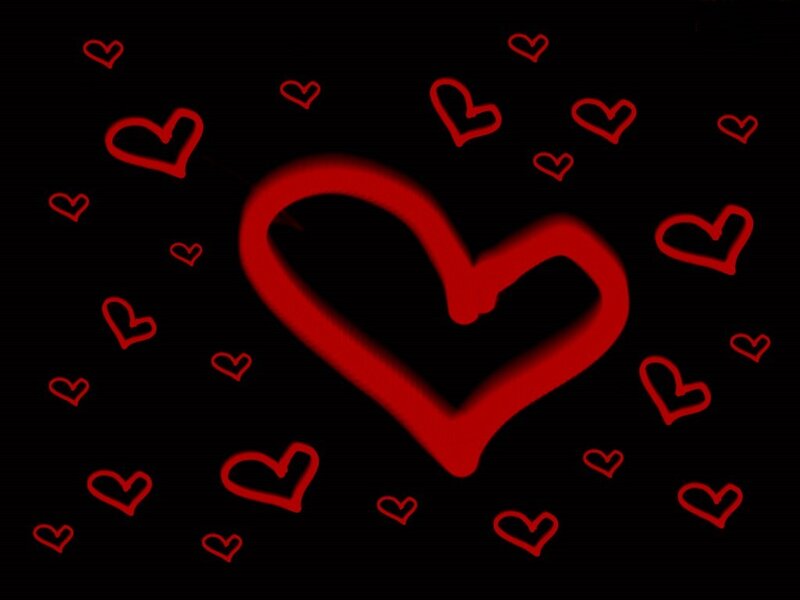 Red Heart Outline — Black