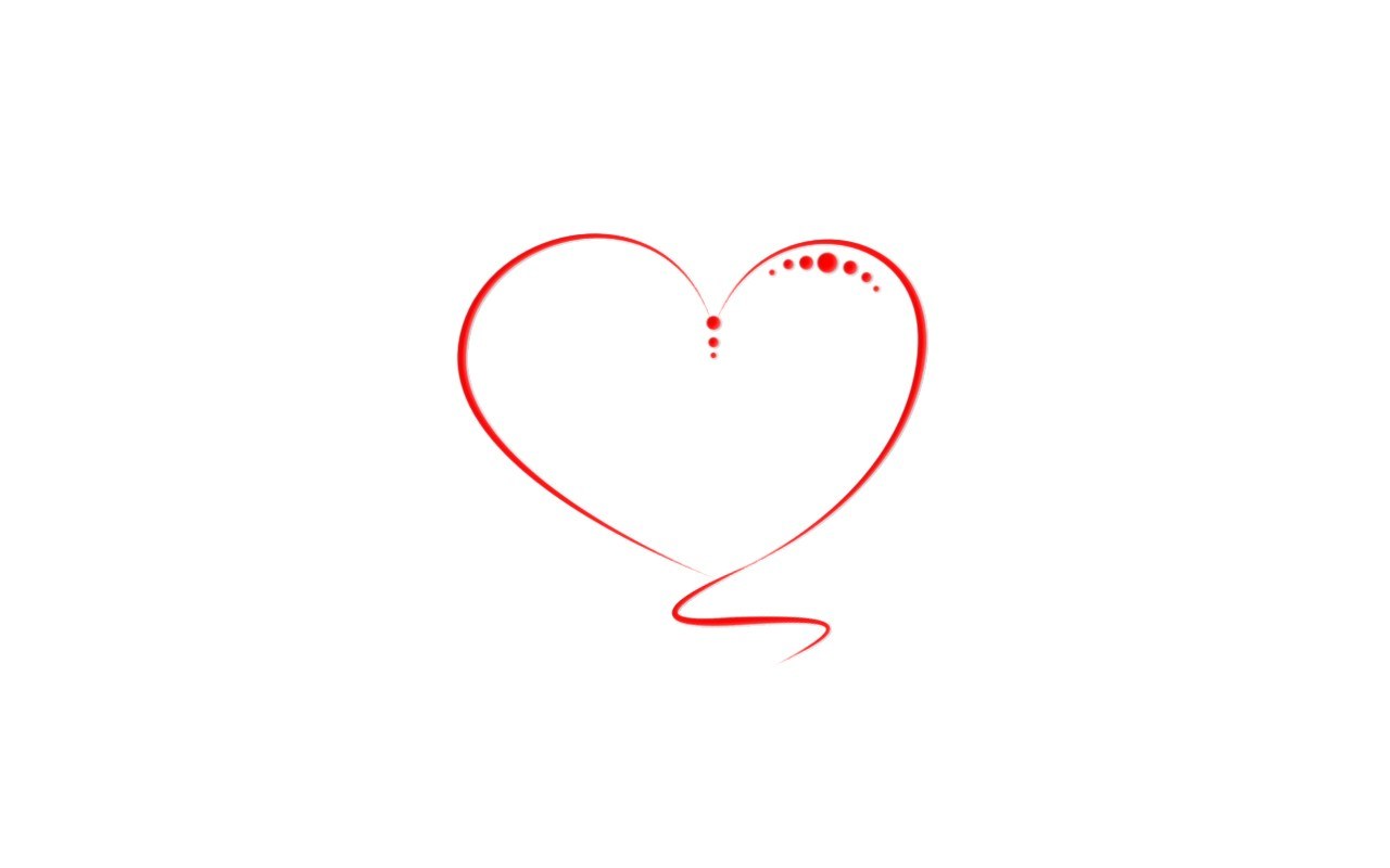 red heart outline with dots