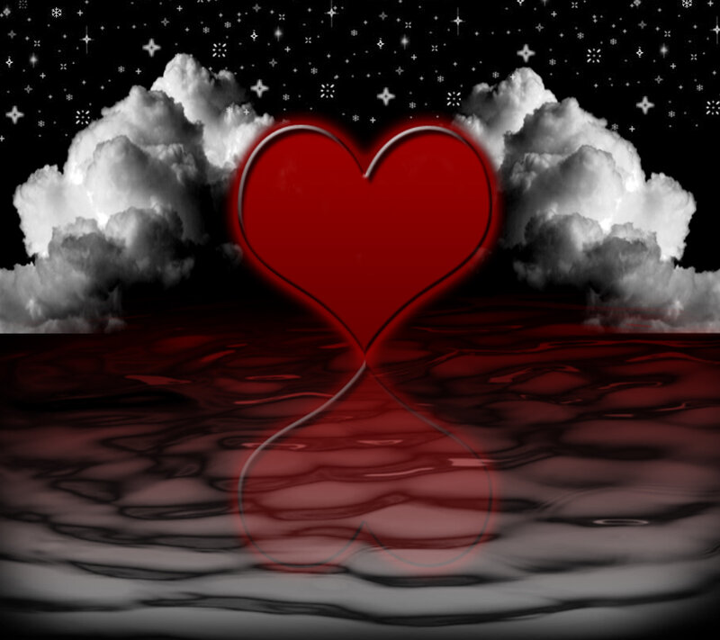 Red Heart over Water