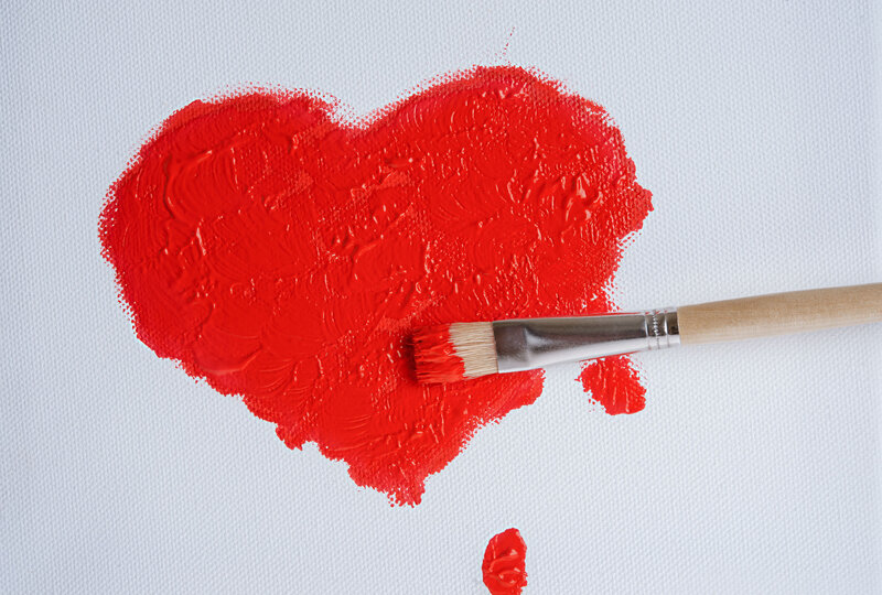 Red Heart Painting
