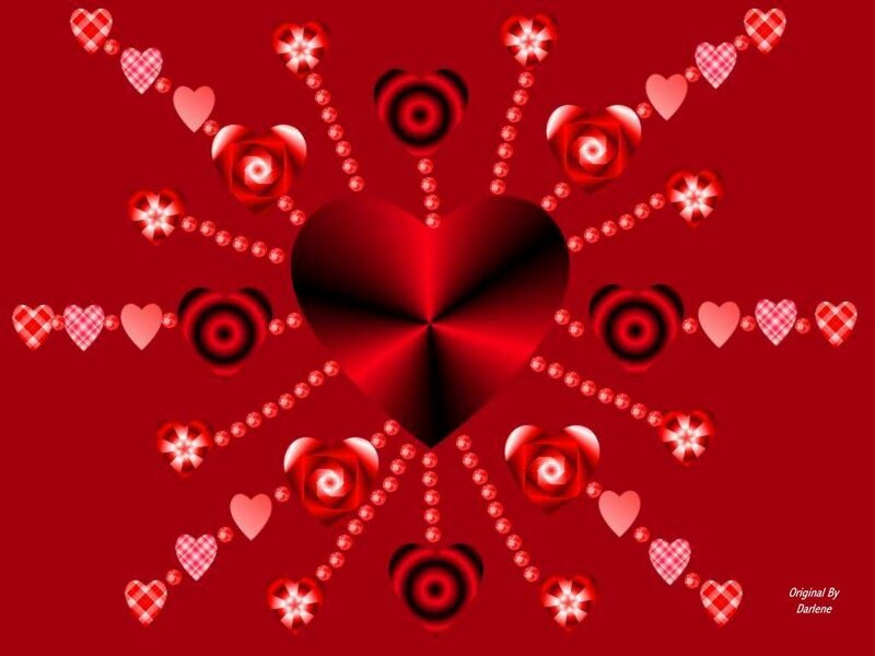 Red heart pattern design
