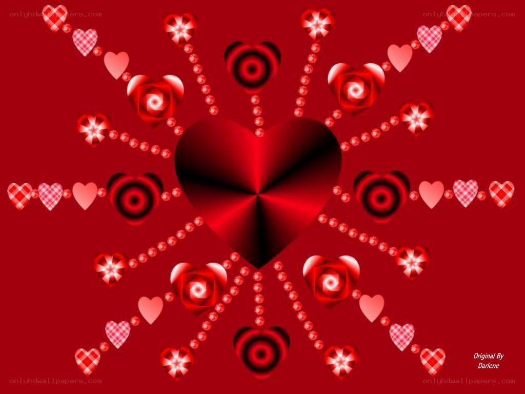 Red heart pattern design