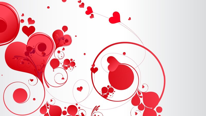 Red Heart Patterns — Romantic, Vector Art