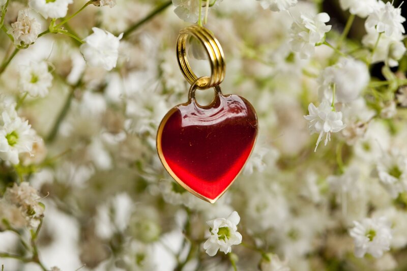 Red Heart Pendant — Serene, Photograph