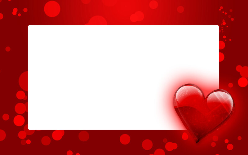 red heart photo frame