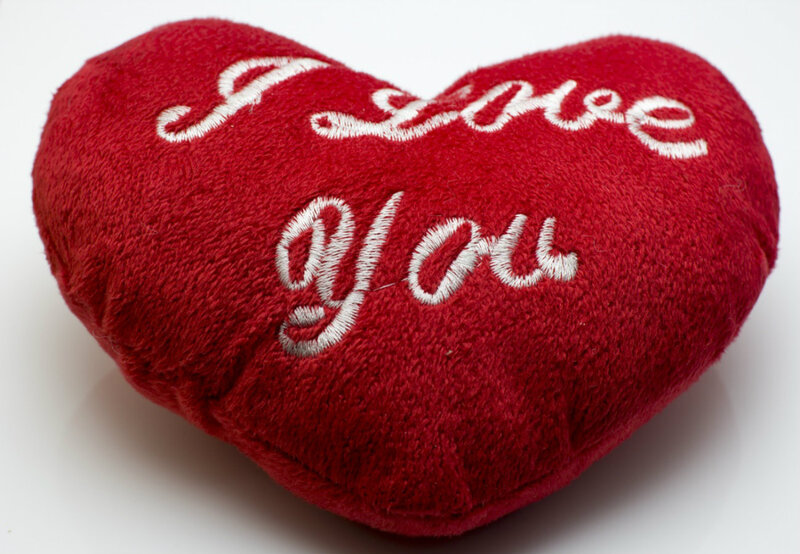 Red Heart Pillow — Neutral