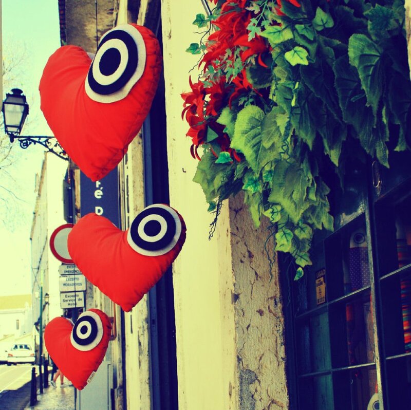 Red Heart Pillows — Cheerful